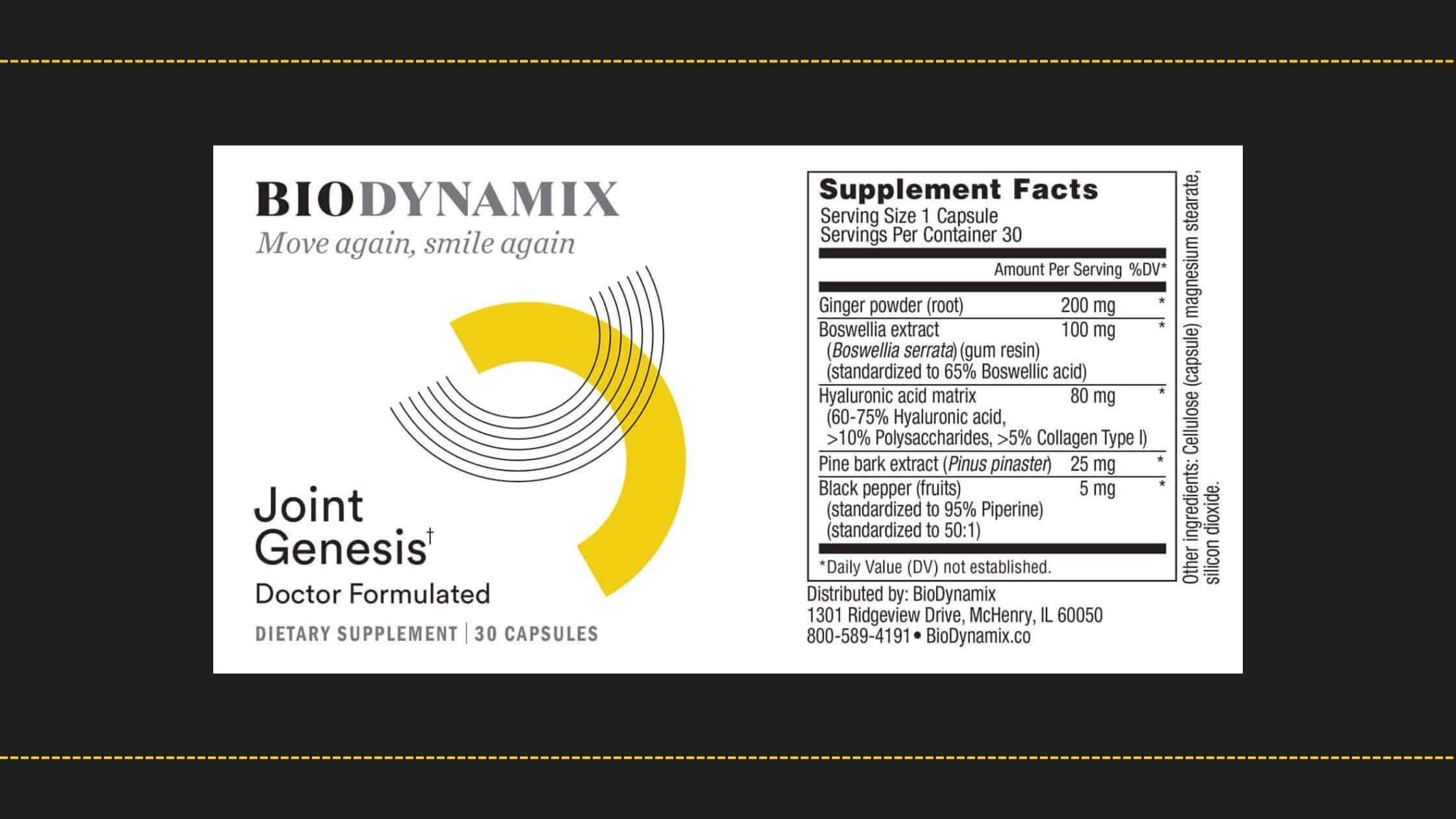 Joint Genesis Supplement Label