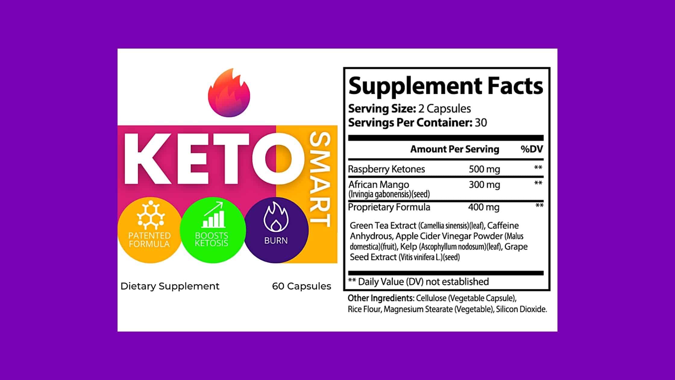 Keto Smart Supplement Facts