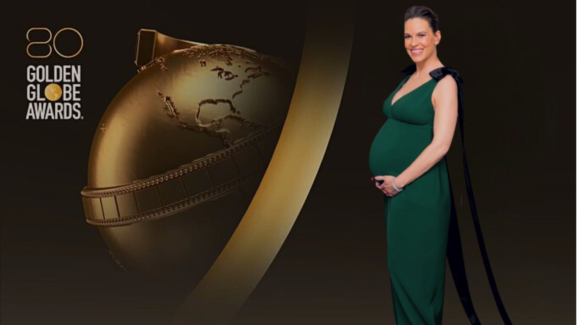 At The 2023 Golden Globes, Pregnant Hilary Swank Feels 'Excellent'