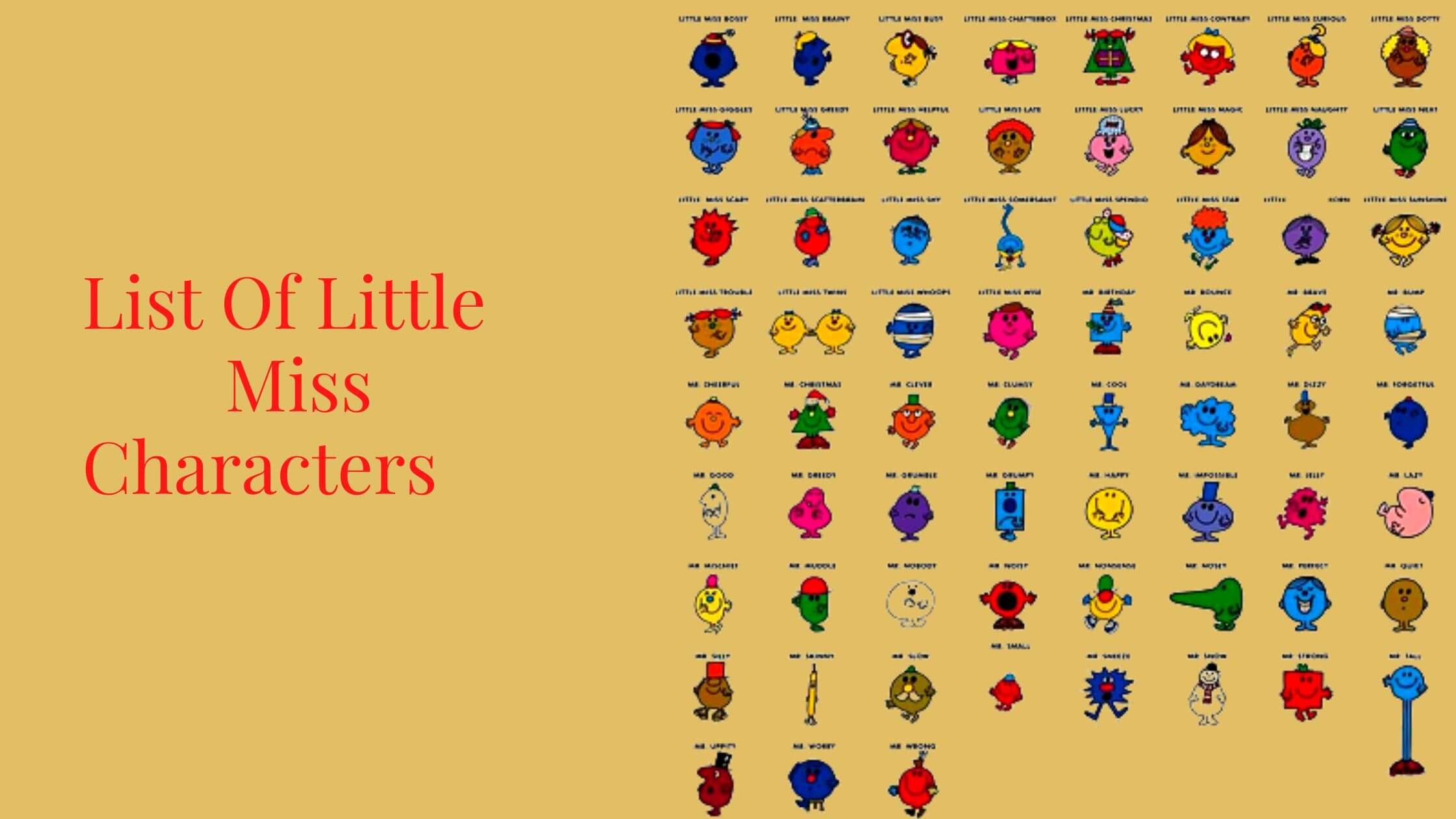 List Out The Little Miss Characters