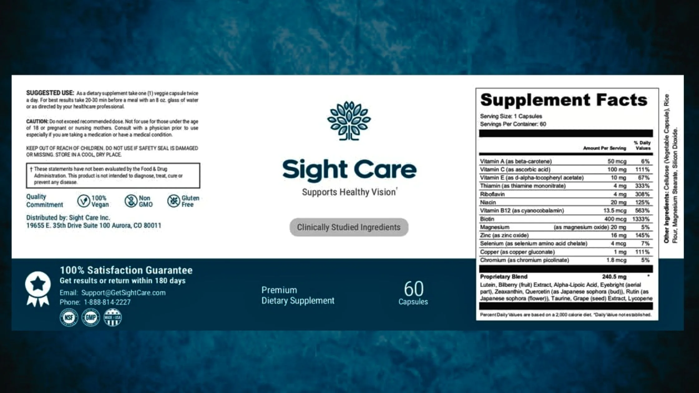 SightCare supplement facts