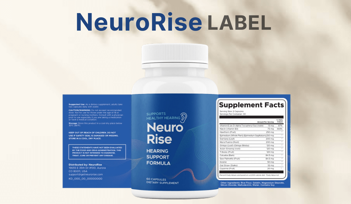 NeuroRise Supplement Facts Label