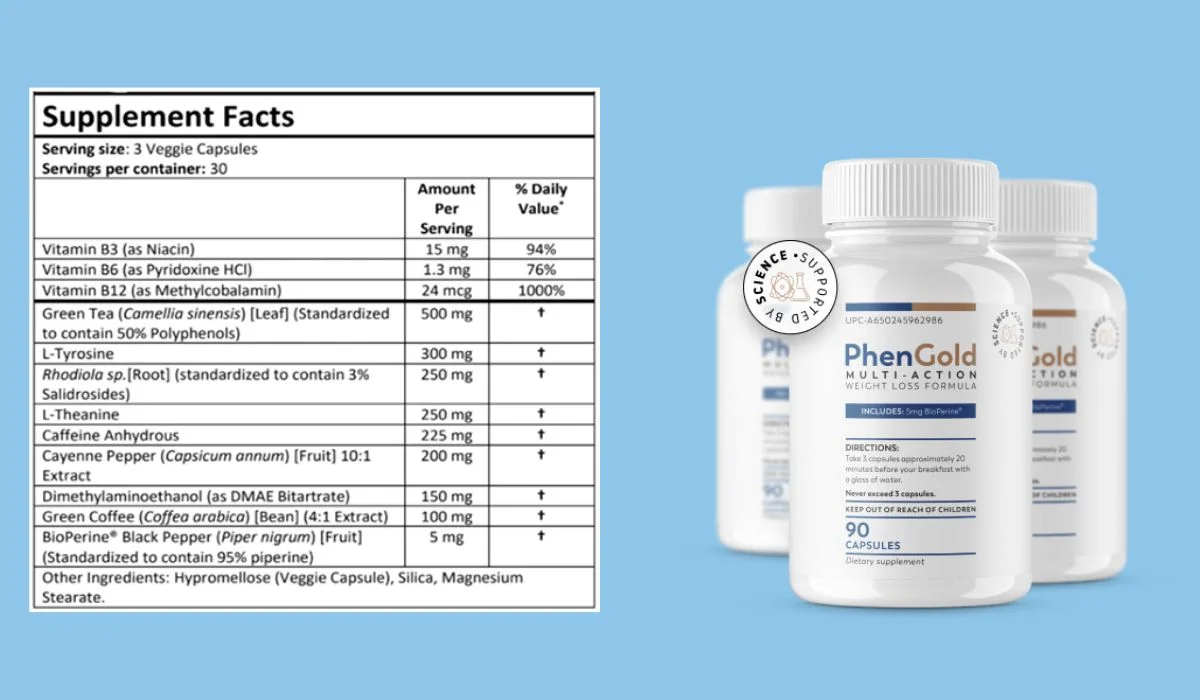 PhenoGold Supplement Facts