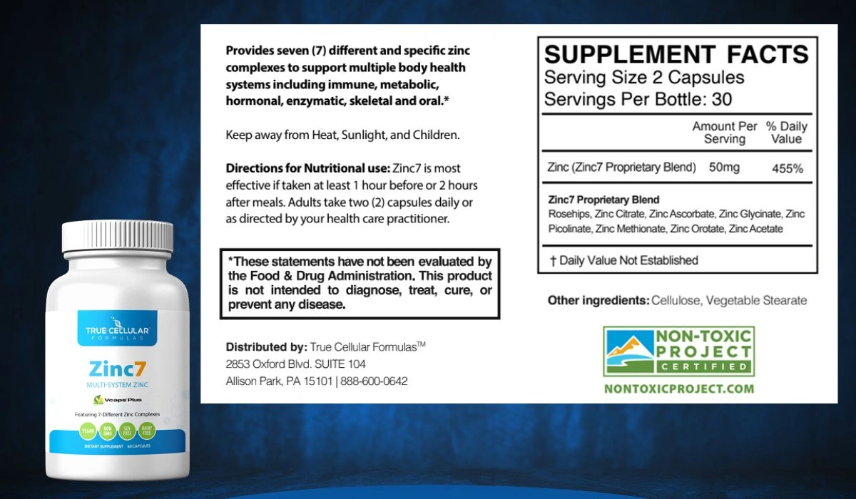 Zinc7 Supplement Facts